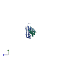 PDB entry 2v0o coloured by chain, side view.