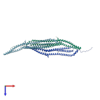 PDB entry 2v0o coloured by chain, top view.