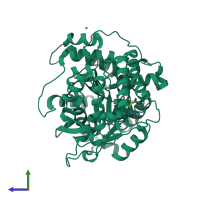 PDB entry 2v0y coloured by chain, side view.