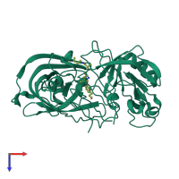 PDB entry 2v13 coloured by chain, top view.