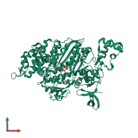 PDB entry 2v26 coloured by chain, front view.