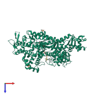 PDB entry 2v26 coloured by chain, top view.
