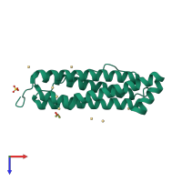 PDB entry 2v2i coloured by chain, top view.