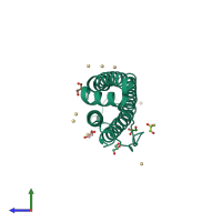 PDB entry 2v2j coloured by chain, side view.