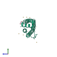 PDB entry 2v2l coloured by chain, side view.