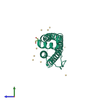 PDB entry 2v2o coloured by chain, side view.