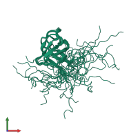 PDB entry 2v31 coloured by chain, ensemble of 20 models, front view.