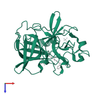 Chymotrypsin-like elastase family member 1 in PDB entry 2v35, assembly 1, top view.