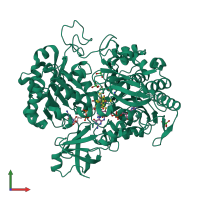 PDB entry 2v3v coloured by chain, front view.