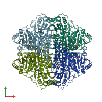 PDB entry 2v3w coloured by chain, front view.