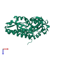 PDB entry 2v4c coloured by chain, top view.