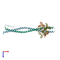 PDB entry 2v4h coloured by chain, top view.