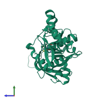 PDB entry 2v4u coloured by chain, side view.