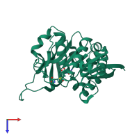 PDB entry 2v4u coloured by chain, top view.