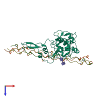 PDB entry 2v53 coloured by chain, top view.