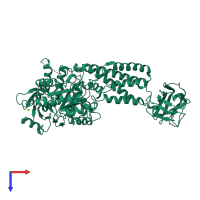 PDB entry 2v5d coloured by chain, top view.