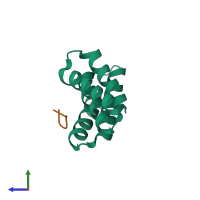 PDB entry 2v5f coloured by chain, side view.
