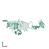 PDB entry 2v5i coloured by chain, front view.