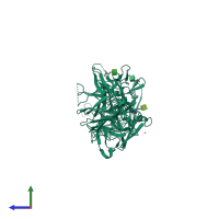 PDB entry 2v5o coloured by chain, side view.