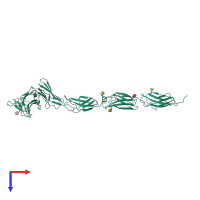 PDB entry 2v5y coloured by chain, top view.