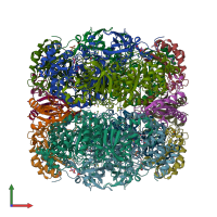 PDB entry 2v68 coloured by chain, front view.