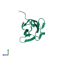 PDB entry 2v6h coloured by chain, side view.