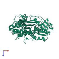 PDB entry 2v6i coloured by chain, top view.
