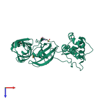 PDB entry 2v6n coloured by chain, top view.