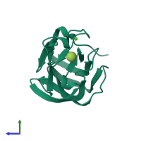 PDB entry 2v72 coloured by chain, side view.