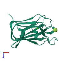 PDB entry 2v72 coloured by chain, top view.