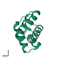 PDB entry 2v75 coloured by chain, side view.