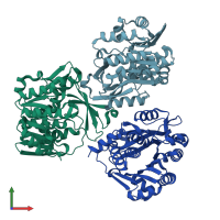 PDB entry 2v78 coloured by chain, front view.