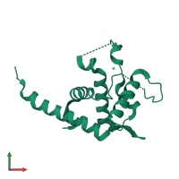PDB entry 2v7f coloured by chain, front view.