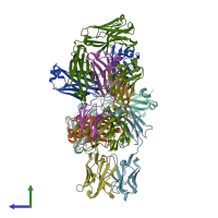 PDB entry 2v7n coloured by chain, side view.