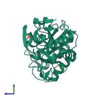 PDB entry 2v8b coloured by chain, side view.