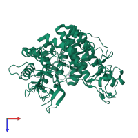 PDB entry 2v8j coloured by chain, top view.