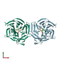 PDB entry 2v91 coloured by chain, front view.