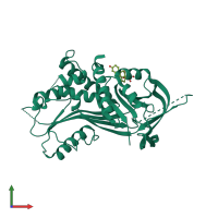 PDB entry 2v95 coloured by chain, front view.