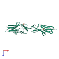 PDB entry 2v9r coloured by chain, top view.