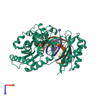 PDB entry 2va3 coloured by chain, top view.