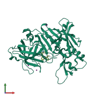 PDB entry 2va7 coloured by chain, front view.