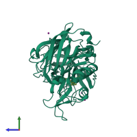 PDB entry 2va7 coloured by chain, side view.