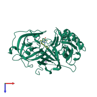 PDB entry 2va7 coloured by chain, top view.