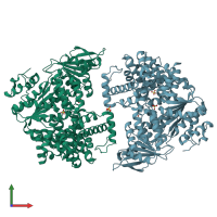 PDB entry 2va8 coloured by chain, front view.