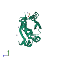 PDB entry 2vac coloured by chain, side view.