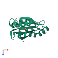 PDB entry 2vac coloured by chain, top view.
