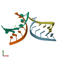 PDB entry 2val coloured by chain, front view.