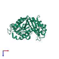PDB entry 2vap coloured by chain, top view.