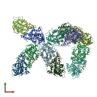 PDB entry 2vat coloured by chain, front view.