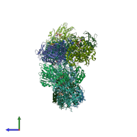 PDB entry 2vat coloured by chain, side view.